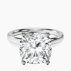 18kt White Gold Four Prong Solitaire 2mm Lab Diamond Ring front image