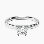 18kt White Gold Four Prong Solitaire 2mm Lab Diamond Ring front image