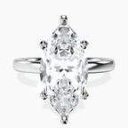 14kt White Gold Four Prong Solitaire 2mm Lab Diamond Ring front image
