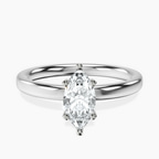 Platinum Four Prong Solitaire 2mm Lab Diamond Ring front image
