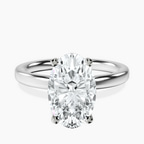 18kt White Gold Four Prong Solitaire 2mm Lab Diamond Ring front image