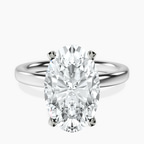 18kt White Gold Four Prong Solitaire 2mm Lab Diamond Ring front image