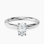 18kt White Gold Four Prong Solitaire 2mm Lab Diamond Ring front image
