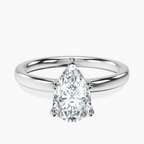 18kt White Gold Four Prong Solitaire 2mm Lab Diamond Ring front image