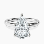 14kt White Gold Four Prong Solitaire 2mm Lab Diamond Ring front image