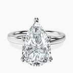 14kt White Gold Four Prong Solitaire 2mm Lab Diamond Ring front image