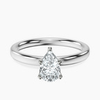 14kt White Gold Four Prong Solitaire 2mm Lab Diamond Ring front image