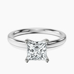 18kt White Gold Four Prong Solitaire 2mm Lab Diamond Ring front image