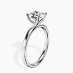 18kt White Gold Four Prong Solitaire 2mm Lab Diamond Ring standing product image one