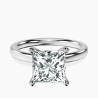 18kt White Gold Four Prong Solitaire 2mm Lab Diamond Ring front image