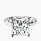 18kt White Gold Four Prong Solitaire 2mm Lab Diamond Ring front image