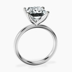 18kt White Gold Four Prong Solitaire 2mm Lab Diamond Ring side right image one