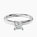 18kt White Gold Four Prong Solitaire 2mm Lab Diamond Ring front image