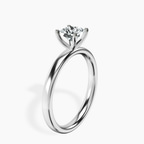 18kt White Gold Four Prong Solitaire 2mm Lab Diamond Ring standing product image one