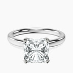 18kt White Gold Four Prong Solitaire 2mm Lab Diamond Ring front image