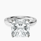 18kt White Gold Four Prong Solitaire 2mm Lab Diamond Ring front image