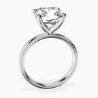 18kt White Gold Four Prong Solitaire 2mm Lab Diamond Ring side right image one
