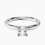 14kt White Gold Four Prong Solitaire 2mm Lab Diamond Ring front image