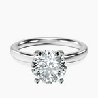 14ct White Gold Four Prong Solitaire 2mm Lab Diamond Ring front image