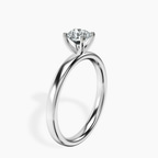 10kt White Gold Four Prong Solitaire 2mm Lab Diamond Ring standing product image one