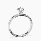 10kt White Gold Four Prong Solitaire 2mm Lab Diamond Ring side right image one