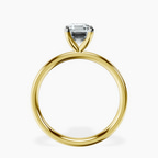 18kt Yellow Gold Four Prong Solitaire 2mm Lab Diamond Ring side right image one