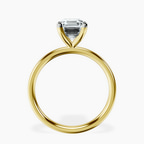 14ct Yellow Gold Four Prong Solitaire 2mm Lab Diamond Ring side right image one