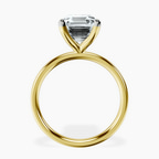 18kt Yellow Gold Four Prong Solitaire 2mm Lab Diamond Ring side right image one