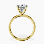 4.04 ct. cushion Four Prong Ring in 10kt yellow gold side right image one