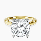 18kt Yellow Gold Four Prong Solitaire 2mm Lab Diamond Ring front image