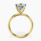 18kt Yellow Gold Four Prong Solitaire 2mm Lab Diamond Ring side right image one
