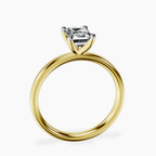 14kt Yellow Gold Four Prong Solitaire 2mm Lab Diamond Ring side right image one