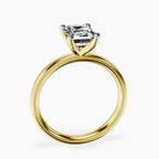 14ct Yellow Gold Four Prong Solitaire 2mm Lab Diamond Ring side right image one