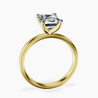 14kt Yellow Gold Four Prong Solitaire 2mm Lab Diamond Ring side right image one