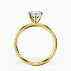14kt Yellow Gold Four Prong Solitaire 2mm Lab Diamond Ring side right image one