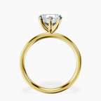 9ct Yellow Gold Four Prong Solitaire 2mm Lab Diamond Ring side right image one