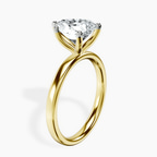 14kt Yellow Gold Four Prong Solitaire 2mm Lab Diamond Ring standing product image one