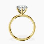 14kt Yellow Gold Four Prong Solitaire 2mm Lab Diamond Ring side right image one