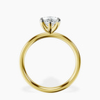 14ct Yellow Gold Four Prong Solitaire 2mm Lab Diamond Ring side right image one