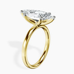 14kt Yellow Gold Four Prong Solitaire 2mm Lab Diamond Ring standing product image one