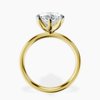 14kt Yellow Gold Four Prong Solitaire 2mm Lab Diamond Ring side right image one