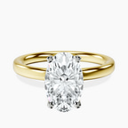 14ct Yellow Gold Four Prong Solitaire 2mm Lab Diamond Ring front image