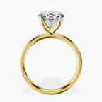18kt Yellow Gold Four Prong Solitaire 2mm Lab Diamond Ring side right image one