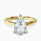 14ct Yellow Gold Four Prong Solitaire 2mm Lab Diamond Ring front image
