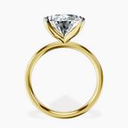 18kt Yellow Gold Four Prong Solitaire 2mm Lab Diamond Ring side right image one