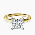 14ct Yellow Gold Four Prong Solitaire 2mm Lab Diamond Ring front image