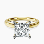 10kt Yellow Gold Four Prong Solitaire 2mm Lab Diamond Ring front image