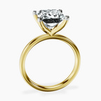 18kt Yellow Gold Four Prong Solitaire 2mm Lab Diamond Ring side right image one