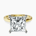 18kt Yellow Gold Four Prong Solitaire 2mm Lab Diamond Ring front image