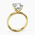 4.96 ct. radiant Four Prong Ring in 14kt yellow gold side right image one